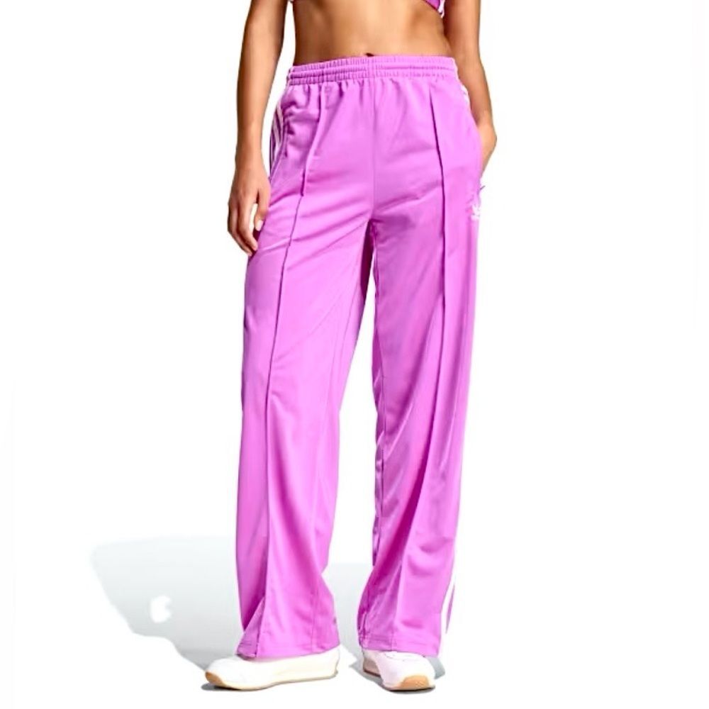 Sold Out NWT Adidas Firebird Wide Leg Track Pants Purple Pink 3-Stripe Size 2XS - Picture 4 of 8
